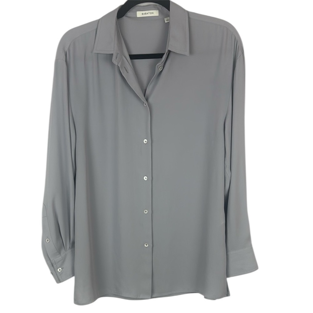 Aritzia Babaton Oversized Light Gray Blouse Size 1